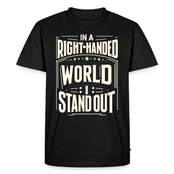 Linkshänder Lefty Left-hander Leftie Buddy - Men's Premium Organic T-Shirt - black - Front - Nico (187cm)