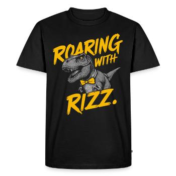La culture des rizières avec l’art des dinosaures et le T-Rex - T-shirt Premium bio Homme - noir - Devant - Nico (187cm)
