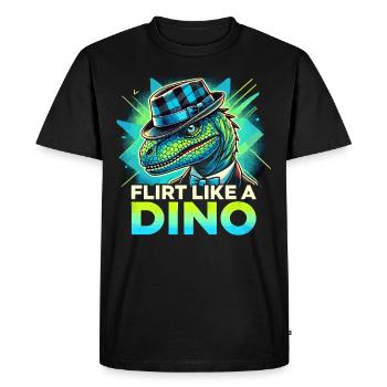 La culture des rizières avec l’art des dinosaures et le T-Rex - T-shirt Premium bio Homme - noir - Devant - Nico (187cm)