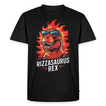 La culture des rizières avec l’art des dinosaures et le T-Rex - T-shirt Premium bio Homme - noir - Devant - Nico (187cm)