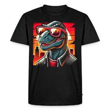 La culture des rizières avec l’art des dinosaures et le T-Rex - T-shirt Premium bio Homme - noir - Devant - Nico (187cm)