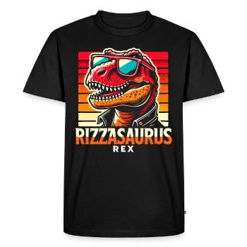 La culture des rizières avec l’art des dinosaures et le T-Rex - T-shirt Premium bio Homme - noir - Devant - Nico (187cm)