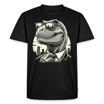 La culture des rizières avec l’art des dinosaures et le T-Rex - T-shirt Premium bio Homme - noir - Devant - Nico (187cm)