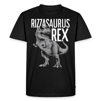 La culture des rizières avec l’art des dinosaures et le T-Rex - T-shirt Premium bio Homme - noir - Devant - Nico (187cm)