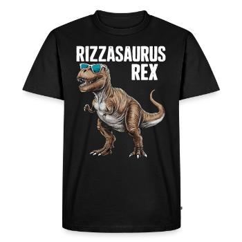 La culture des rizières avec l’art des dinosaures et le T-Rex - T-shirt Premium bio Homme - noir - Devant - Nico (187cm)