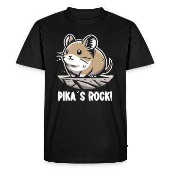Design américain Pika Lover pour Pika - T-shirt Premium bio Homme - noir - Devant - Nico (187cm)
