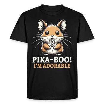 Design américain Pika Lover pour Pika - T-shirt Premium bio Homme - noir - Devant - Nico (187cm)