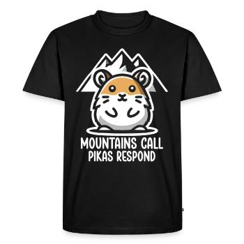 Design américain Pika Lover pour Pika - T-shirt Premium bio Homme - noir - Devant - Nico (187cm)