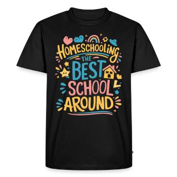 Homeschool Mom Dad Family Life Community Journey - Men's Premium Organic T-Shirt - black - Front - Nico (187cm)