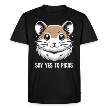 Design américain Pika Lover pour Pika - T-shirt Premium bio Homme - noir - Devant - Nico (187cm)