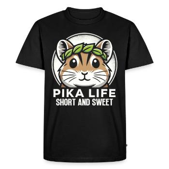 Design américain Pika Lover pour Pika - T-shirt Premium bio Homme - noir - Devant - Nico (187cm)