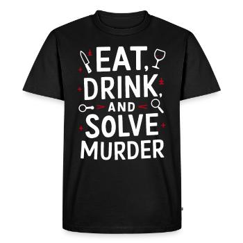 Murder Mystery Dinner Outfit, Party, Crime Scene - Men's Premium Organic T-Shirt - black - Front - Nico (187cm)