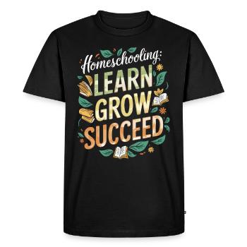 Homeschool Mom Dad Family Life Community Journey - Men's Premium Organic T-Shirt - black - Front - Nico (187cm)