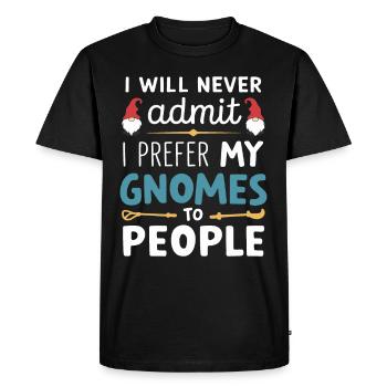 Nains de jardin Amateur de gnomes Drôle Gnome Jardinage - T-shirt Premium bio Homme - noir - Devant - Nico (187cm)