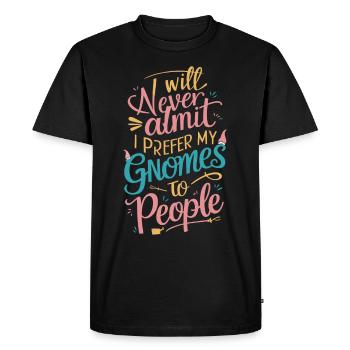 Nains de jardin Amateur de gnomes Drôle Gnome Jardinage - T-shirt Premium bio Homme - noir - Devant - Nico (187cm)