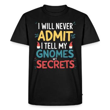 Nains de jardin Amateur de gnomes Drôle Gnome Jardinage - T-shirt Premium bio Homme - noir - Devant - Nico (187cm)