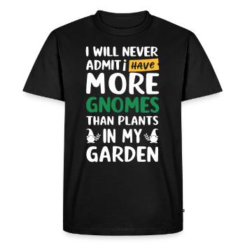 Nains de jardin Amateur de gnomes Drôle Gnome Jardinage - T-shirt Premium bio Homme - noir - Devant - Nico (187cm)