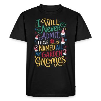 Nains de jardin Amateur de gnomes Drôle Gnome Jardinage - T-shirt Premium bio Homme - noir - Devant - Nico (187cm)