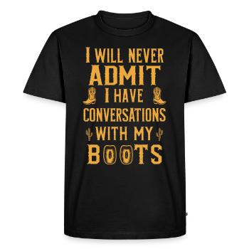 Cow-boy vivant dans le far west avec chapeau de cow-boy et - T-shirt Premium bio Homme - noir - Devant - Nico (187cm)
