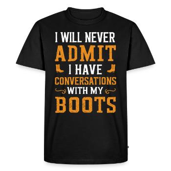 Cow-boy vivant dans le far west avec chapeau de cow-boy et - T-shirt Premium bio Homme - noir - Devant - Nico (187cm)