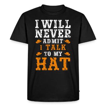 Cow-boy vivant dans le far west avec chapeau de cow-boy et - T-shirt Premium bio Homme - noir - Devant - Nico (187cm)
