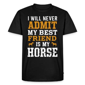 Cow-boy vivant dans le far west avec chapeau de cow-boy et - T-shirt Premium bio Homme - noir - Devant - Nico (187cm)