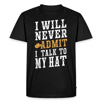 Cow-boy vivant dans le far west avec chapeau de cow-boy et - T-shirt Premium bio Homme - noir - Devant - Nico (187cm)