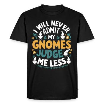 Nains de jardin Amateur de gnomes Drôle Gnome Jardinage - T-shirt Premium bio Homme - noir - Devant - Nico (187cm)