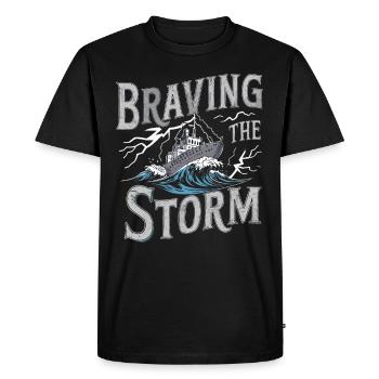 Sailors Sea Shanty Singing Ship Adventures - Men's Premium Organic T-Shirt - black - Front - Nico (187cm)