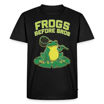 Amphibian frog hunter enthusiast, frog trapping - Men's Premium Organic T-Shirt - black - Front - Nico (187cm)