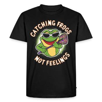 Amphibian frog hunter enthusiast, frog trapping - Men's Premium Organic T-Shirt - black - Front - Nico (187cm)