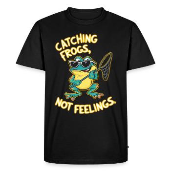 Amphibian frog hunter enthusiast, frog trapping - Men's Premium Organic T-Shirt - black - Front - Nico (187cm)