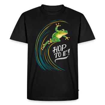 Amphibian frog hunter enthusiast, frog trapping - Men's Premium Organic T-Shirt - black - Front - Nico (187cm)