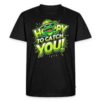 Amphibian frog hunter enthusiast, frog trapping - Men's Premium Organic T-Shirt - black - Front - Nico (187cm)