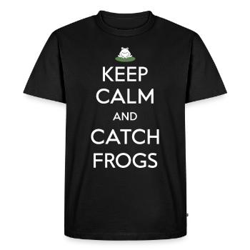 Amphibian frog hunter enthusiast, frog trapping - Men's Premium Organic T-Shirt - black - Front - Nico (187cm)