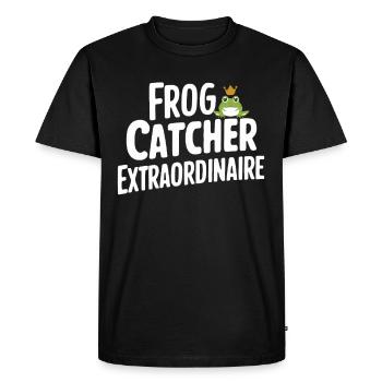 Amphibian frog hunter enthusiast, frog trapping - Men's Premium Organic T-Shirt - black - Front - Nico (187cm)