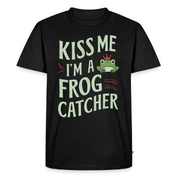 Amphibian frog hunter enthusiast, frog trapping - Men's Premium Organic T-Shirt - black - Front - Nico (187cm)