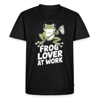 Amphibian frog hunter enthusiast, frog trapping - Men's Premium Organic T-Shirt - black - Front - Nico (187cm)