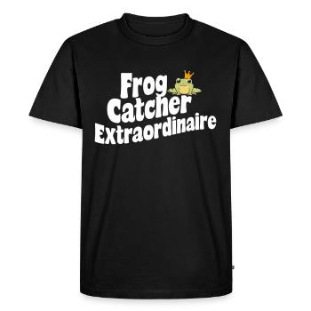 Amphibian frog hunter enthusiast, frog trapping - Men's Premium Organic T-Shirt - black - Front - Nico (187cm)