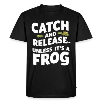 Amphibian frog hunter enthusiast, frog trapping - Men's Premium Organic T-Shirt - black - Front - Nico (187cm)
