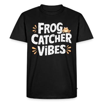 Amphibian frog hunter enthusiast, frog trapping - Men's Premium Organic T-Shirt - black - Front - Nico (187cm)