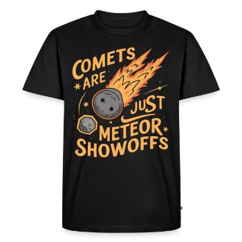 Amateur d’observation des étoiles et de pluie de météores - T-shirt Premium bio Homme - noir - Devant - Nico (187cm)