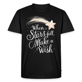 Amateur d’observation des étoiles et de pluie de météores - T-shirt Premium bio Homme - noir - Devant - Nico (187cm)