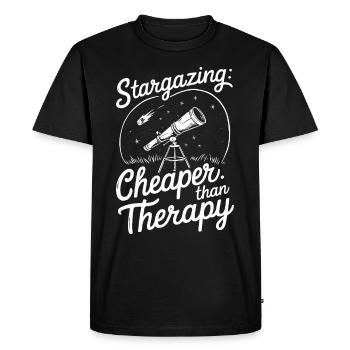 Amateur d’observation des étoiles et de pluie de météores - T-shirt Premium bio Homme - noir - Devant - Nico (187cm)