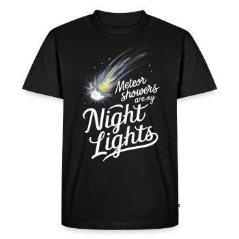 Amateur d’observation des étoiles et de pluie de météores - T-shirt Premium bio Homme - noir - Devant - Nico (187cm)