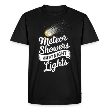 Amateur d’observation des étoiles et de pluie de météores - T-shirt Premium bio Homme - noir - Devant - Nico (187cm)
