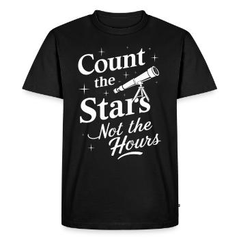 Amateur d’observation des étoiles et de pluie de météores - T-shirt Premium bio Homme - noir - Devant - Nico (187cm)