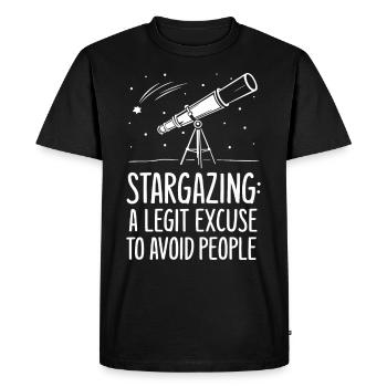 Amateur d’observation des étoiles et de pluie de météores - T-shirt Premium bio Homme - noir - Devant - Nico (187cm)