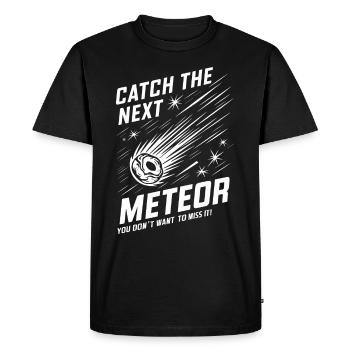 Amateur d’observation des étoiles et de pluie de météores - T-shirt Premium bio Homme - noir - Devant - Nico (187cm)