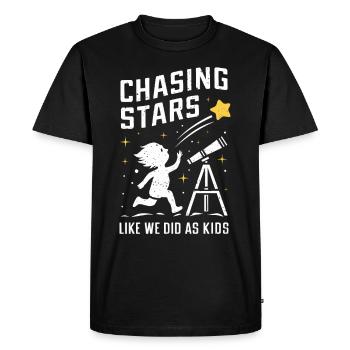Stargazing And Meteor Shower Enthusiast - Men's Premium Organic T-Shirt - black - Front - Nico (187cm)
